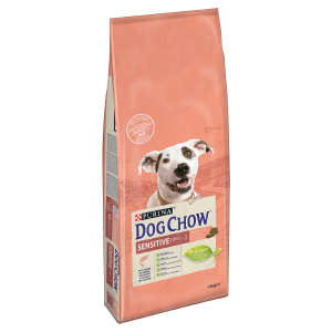 Dog Chow Sensitive Adult - суха храна за възрастно куче със сьомга - 14 кг.