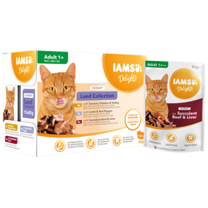 IAMS Cat Pouch Land Collection in Gravy - Паучове за котка , микс вкусове с месо в сос грейви - 12 х 85 гр