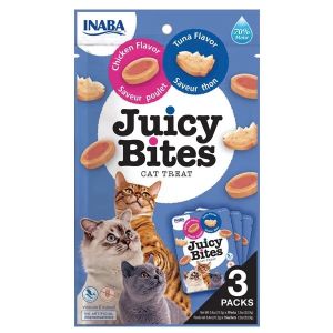 Inaba - Juicy Bites Tuna & Chicken Recipe - Влажни лакомства с риба тон и пилешко 3 бр. в пакет