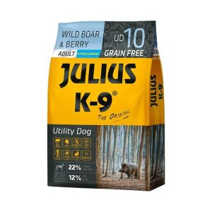 JULIUS-K9® GRAIN FREE Глиганско месо & Горски плодове – Хипоалергенна суха храна за кучета БЕЗ ЗЪРНЕНИ КУЛТУРИ! - 10кг.