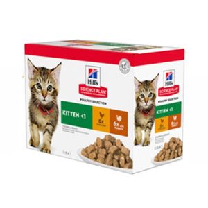 Hill's Science Plan Kitten Poultry Selection пауч за коте различни вкусове 12 бр. x 85 гр. 