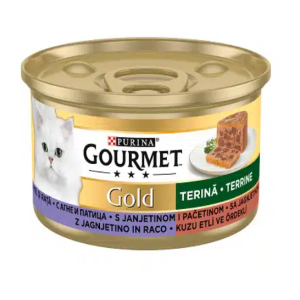 Gourmet Gold - мокра храна за котки - хапки в пастет с агне и патица 85гр