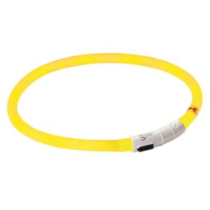 Kerbl LED Collar Maxi Safe - Светещ нашийник за куче с USB зареждане, жълт - 55см