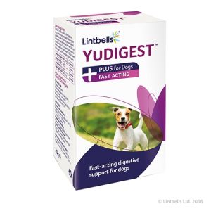 Lintbells YuDigest Plus – овкусени, разтворими прахчета с монтморилит за спиране на храносмилателни разстройства (за кучета)