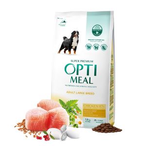 Opti Meal Maxi Adult With Chicken - Пълноценна суха храна за възрастни кучета от едри породи – пиле - различни разфасовки