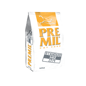 Premil Standard Mix -  пълноценна храна за котки с пилешко, свинско и говеждо месо - 10 кг