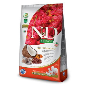 N&D Quinoa Skin&Coat Herring, Coconut - суха храна за кучета в зряла възраст с киноа и херинга