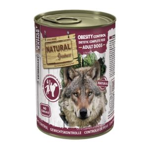 NATURAL Greatness VET Obesity Control - Хипоалергенна пълноценна храна за кучета от всички породи, с наднормено тегло,  диабет, колит, или запек - консерва 400 гр