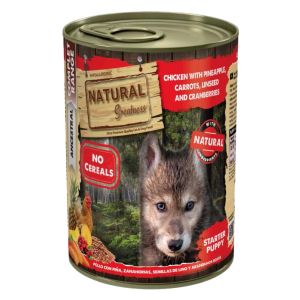 NATURAL GREATNESS Puppy - Консерва за малки кучета с пиле моркови, ананас, ленено семе и боровинки - консерва 400 гр