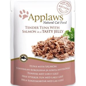 Applaws Tuna Wholemeat with Salmon in Jelly 70g - Пауч за котки, риба тон и сьомга в желе