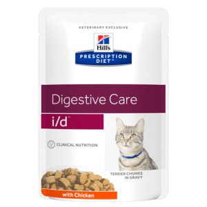 Hill's Prescription Diet i/d Digestive Care Chicken - лечебни паучове за котки с пиле - 12бр. x 85 гр.