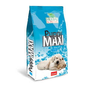 Premil Puppy Maxi - пълноценна храна за подрастващи кучета от едри и гигантски породи с риба тон, пуешко и патешко месо - 12 кг