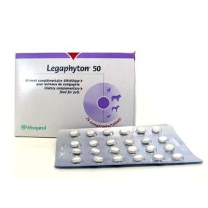 Vetoquinol - Legaphyton / легафитон / - xранителна добавка за кучета и котки, спомагаща за правилно функциониране на черния дроб 50 мг. / 24 табл.