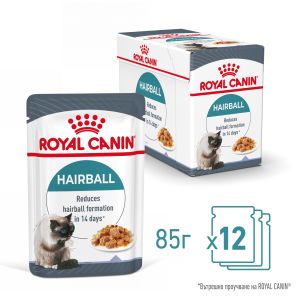 ROYAL CANIN CARE HAIRBALL IN JELLY - храна за котки в зряла възраст, склонни към образуване на космени топки – пауч парченца в желе 