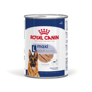 Royal Canin Maxi Adult Can - Пълноценна мокра храна за кучета в зряла възраст от едри породи (от 26 до 44кг)- от 15 месеца до 5 години, консерва 410 гр