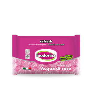 Inodorina Refresh With Rose Water Perfume - Мокри кърпички с розова вода - 40 бр. 