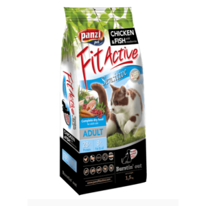 Fit Active Sensitive - Пълноценна храна за чувствителни котки - 1,5 кг