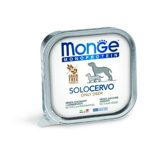 Monge Monoprotein Paté only Deer - Терин пастет за кучета в зряла възраст с еленско - 150 г