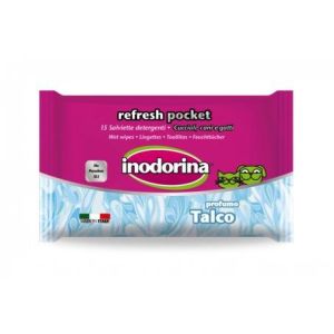 Inodorina Refresh Pocket Talc Perfume - Мокри кърпички с талк - 15 бр. 