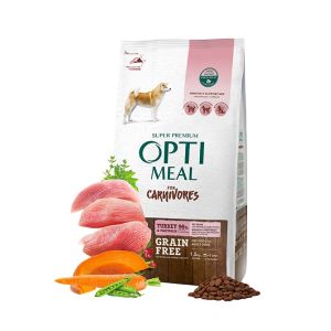Opti Meal Grain Free Adult Dogs All Breeds With Turkey - Беззърнена пълноценна суха храна за възрастни кучета от всички породи – пуйка и зеленчуци - различни разфасовки