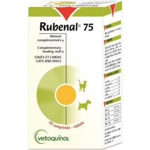 Vetoquinol - Rubenal / рубенал / - хранителна добавка за кучета с хронична бъбречна недостатъчност 300 мг. / 20 таблетки