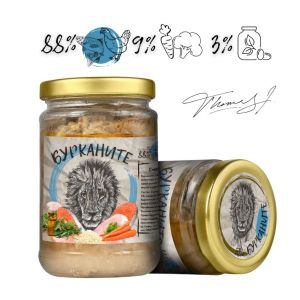 Бурканите - храна за котки, стерилизирани скумрия, пиле и зеленчуци 15 х 280 г